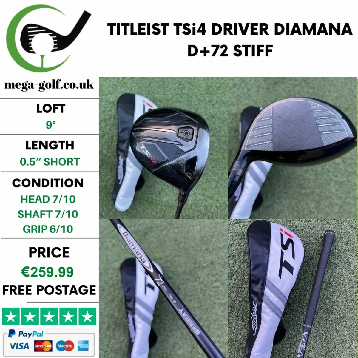 Titleist Tsi4 Driver / 9° / Diamana D+72 Stiff - Image 1