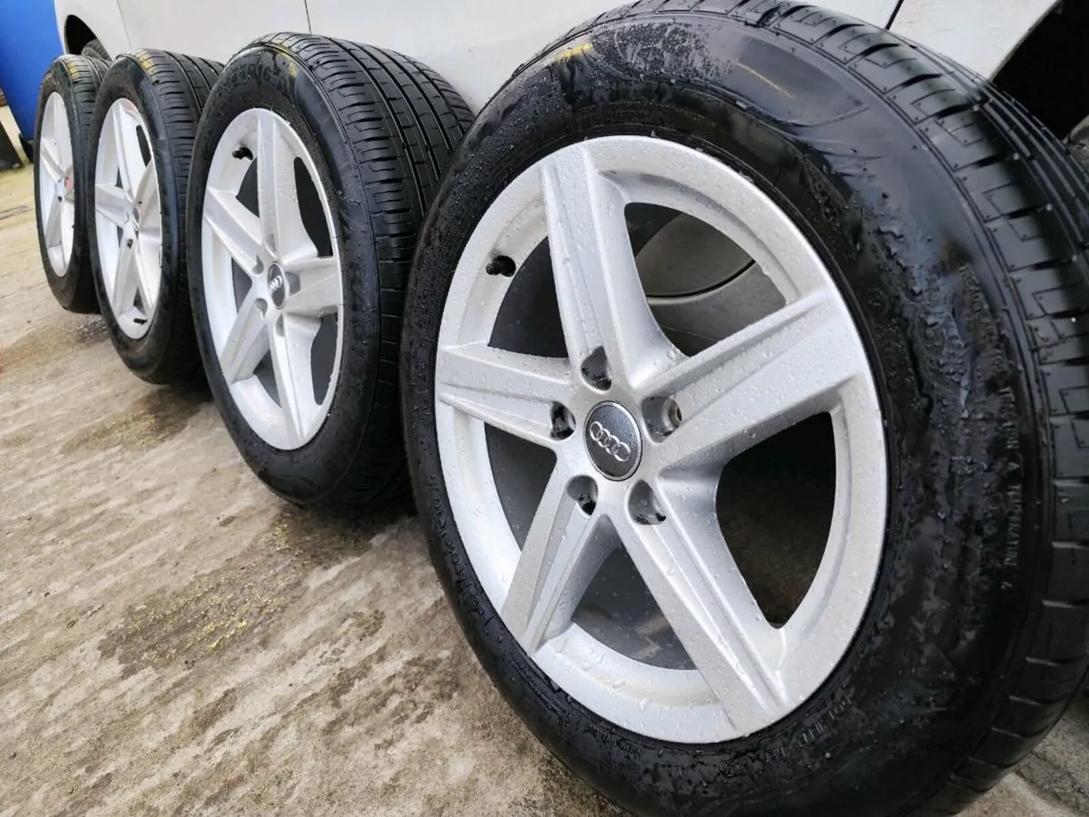 Audi A3 alloy wheels on new tyres - Image 1