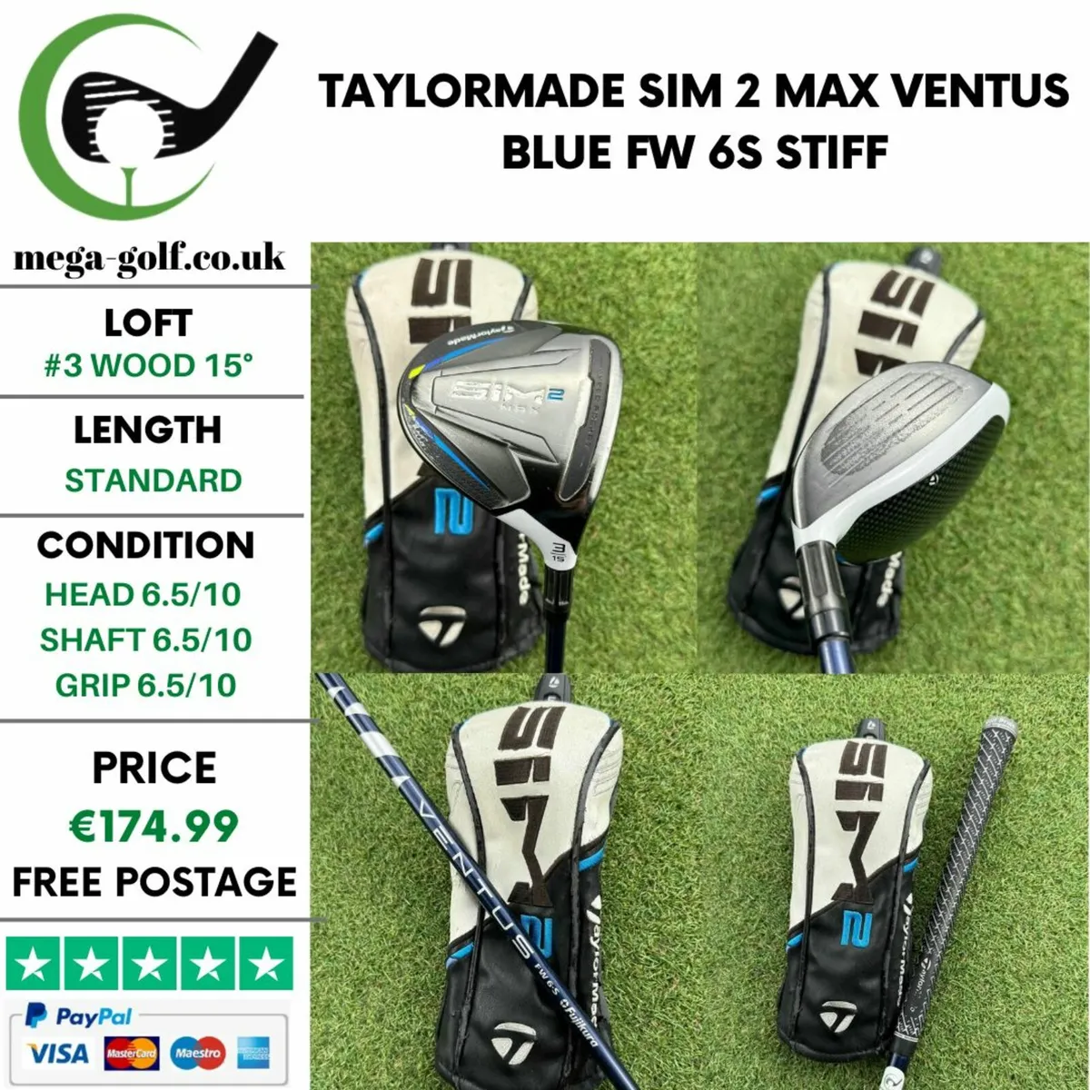 Taylormade Sim 2 Max #3 Wood 15° / Stiff - Image 1