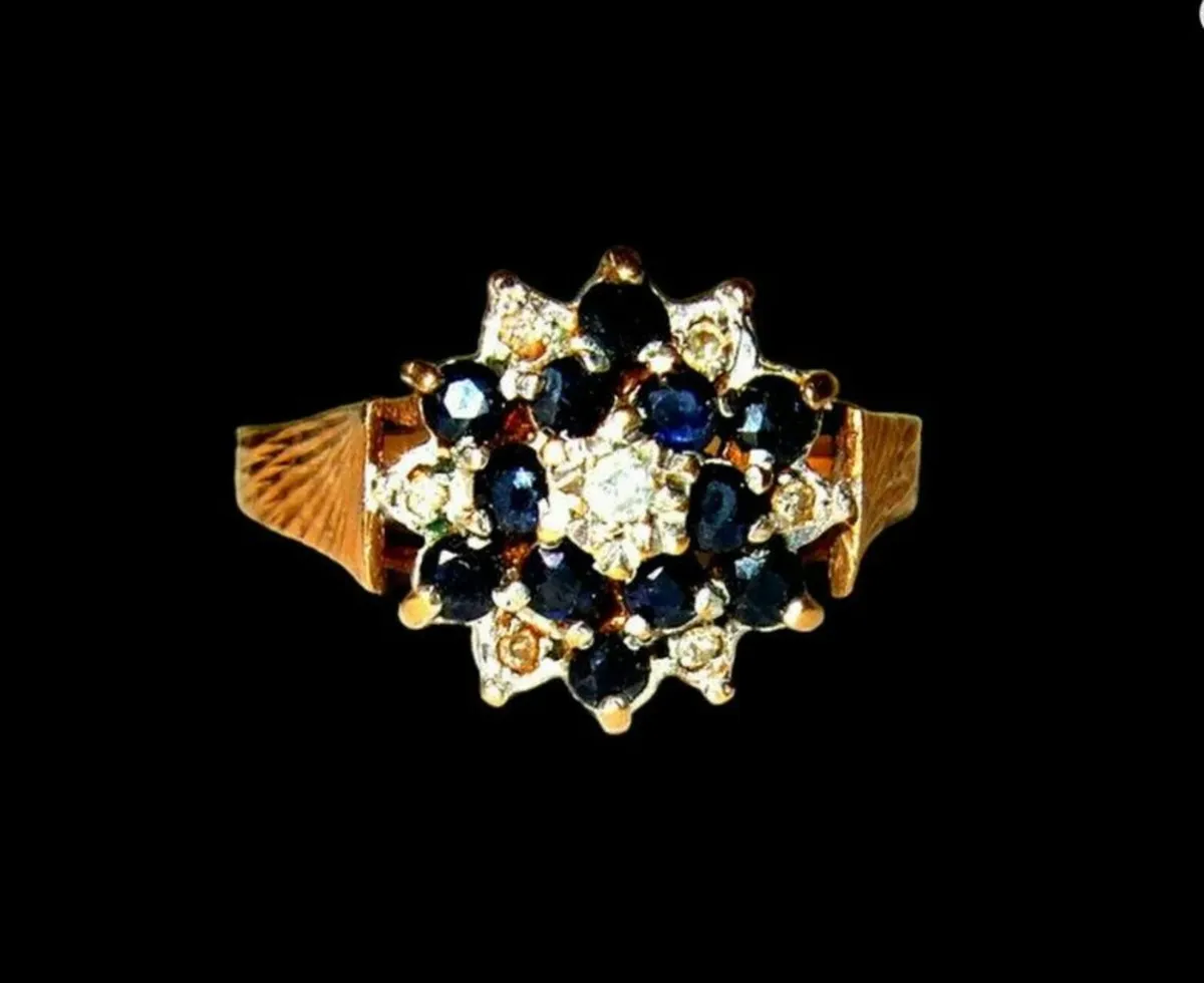 Vintage Hallmarked 14ct Gold/Diamond Cluster - Image 2