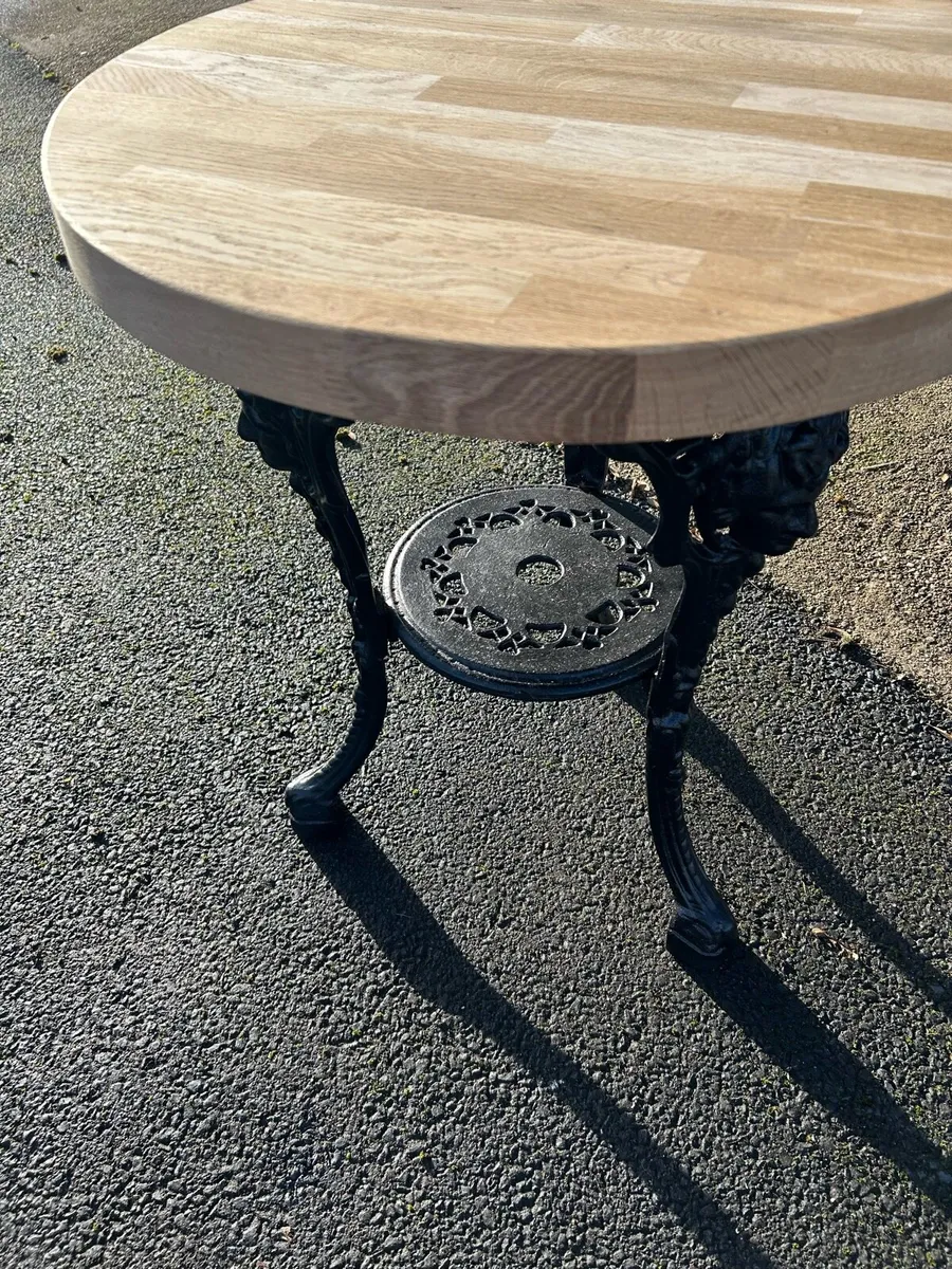 Table Cast Iron heavy with Oak Top - Image 1