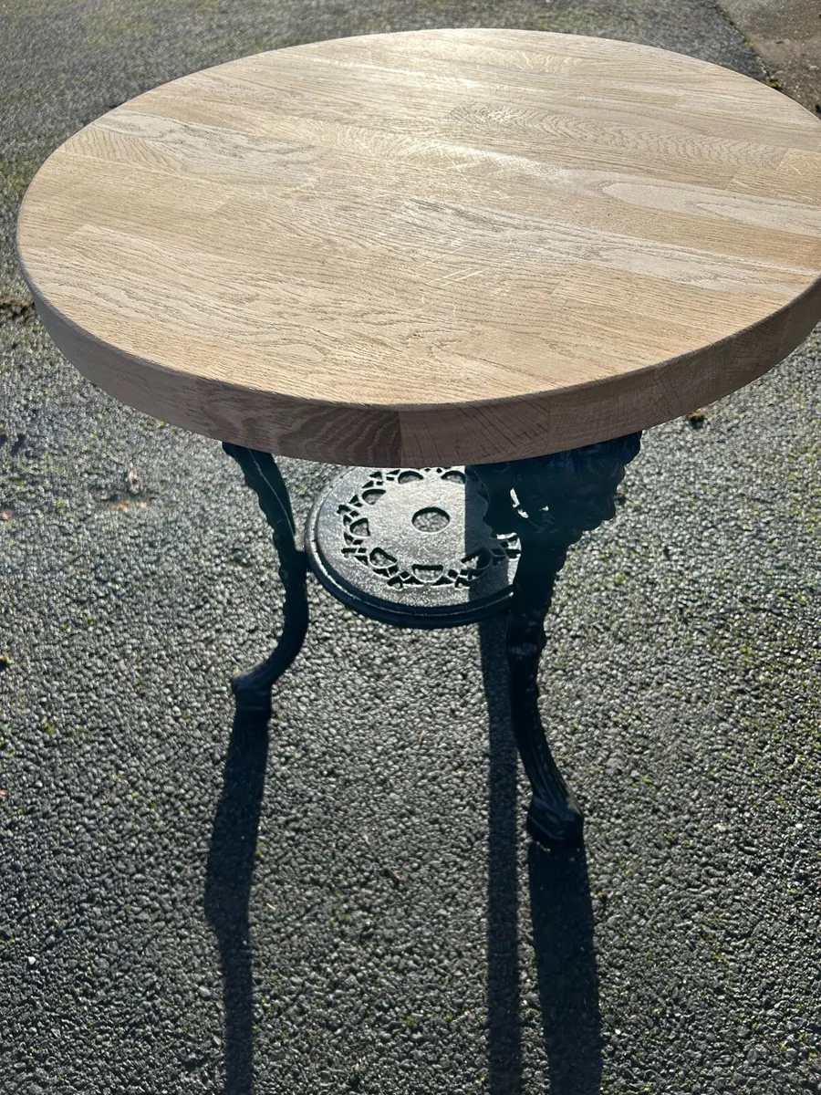 Table Cast Iron heavy with Oak Top - Image 2