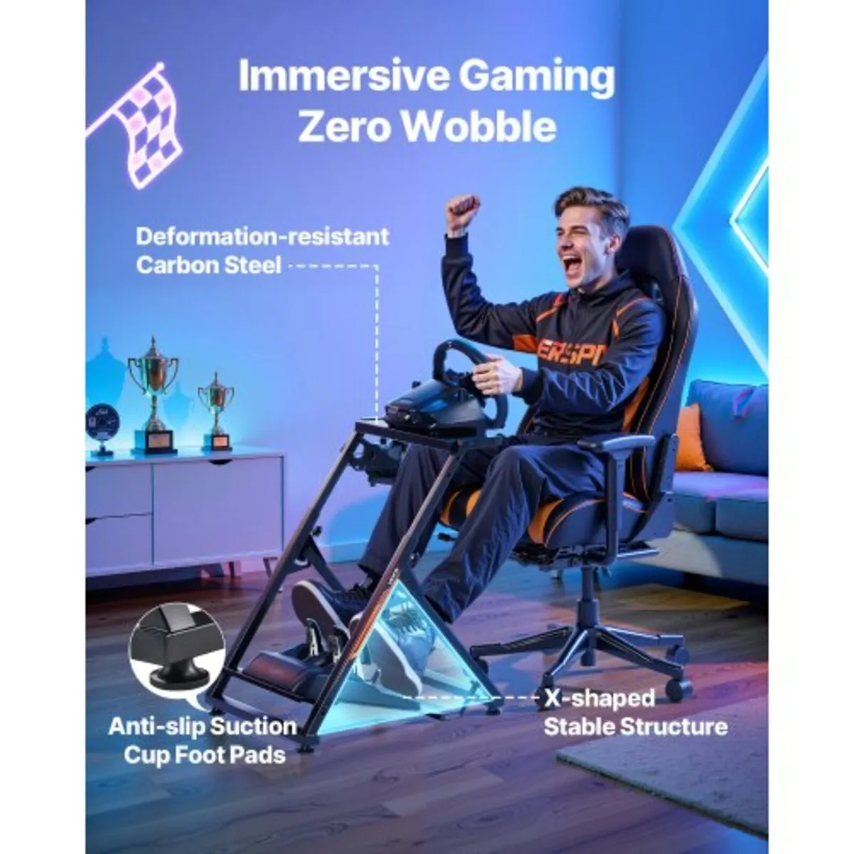 Racing Wheel Stand, Adjustable & Foldable Simulato - Image 3