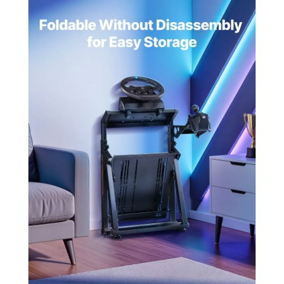 Racing Wheel Stand, Adjustable & Foldable Simulato - Image 4