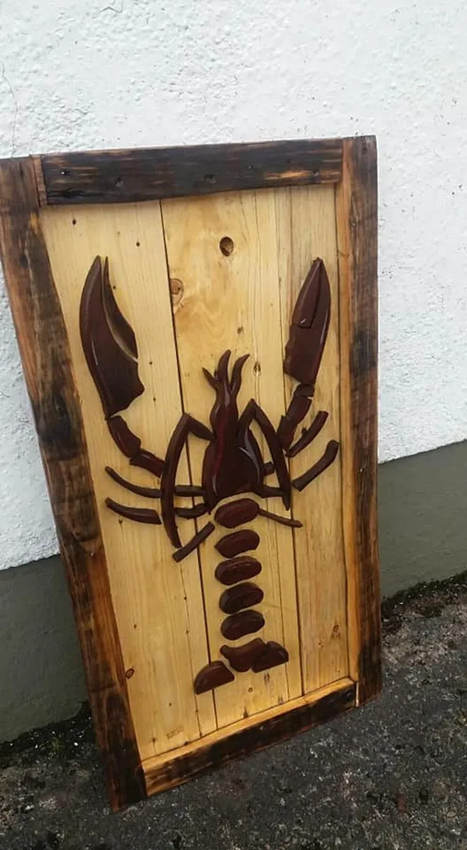 Rustic Lobster Wood Art Display - Image 2