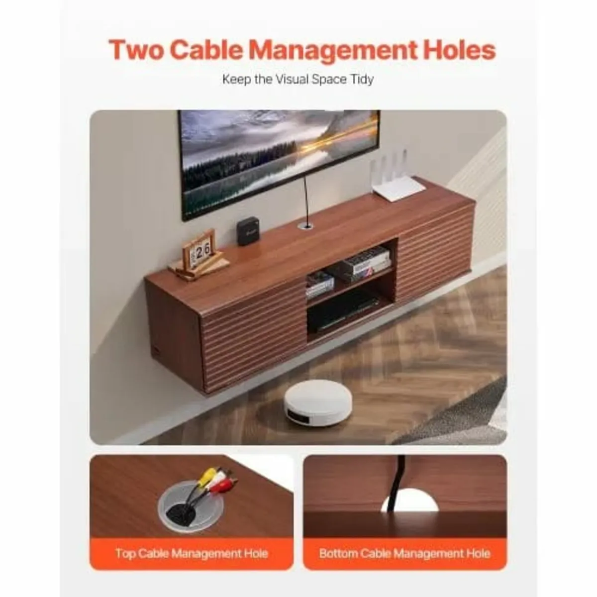 Floating TV Stand, 60" Wall Mount Entertainment Ce - Image 4