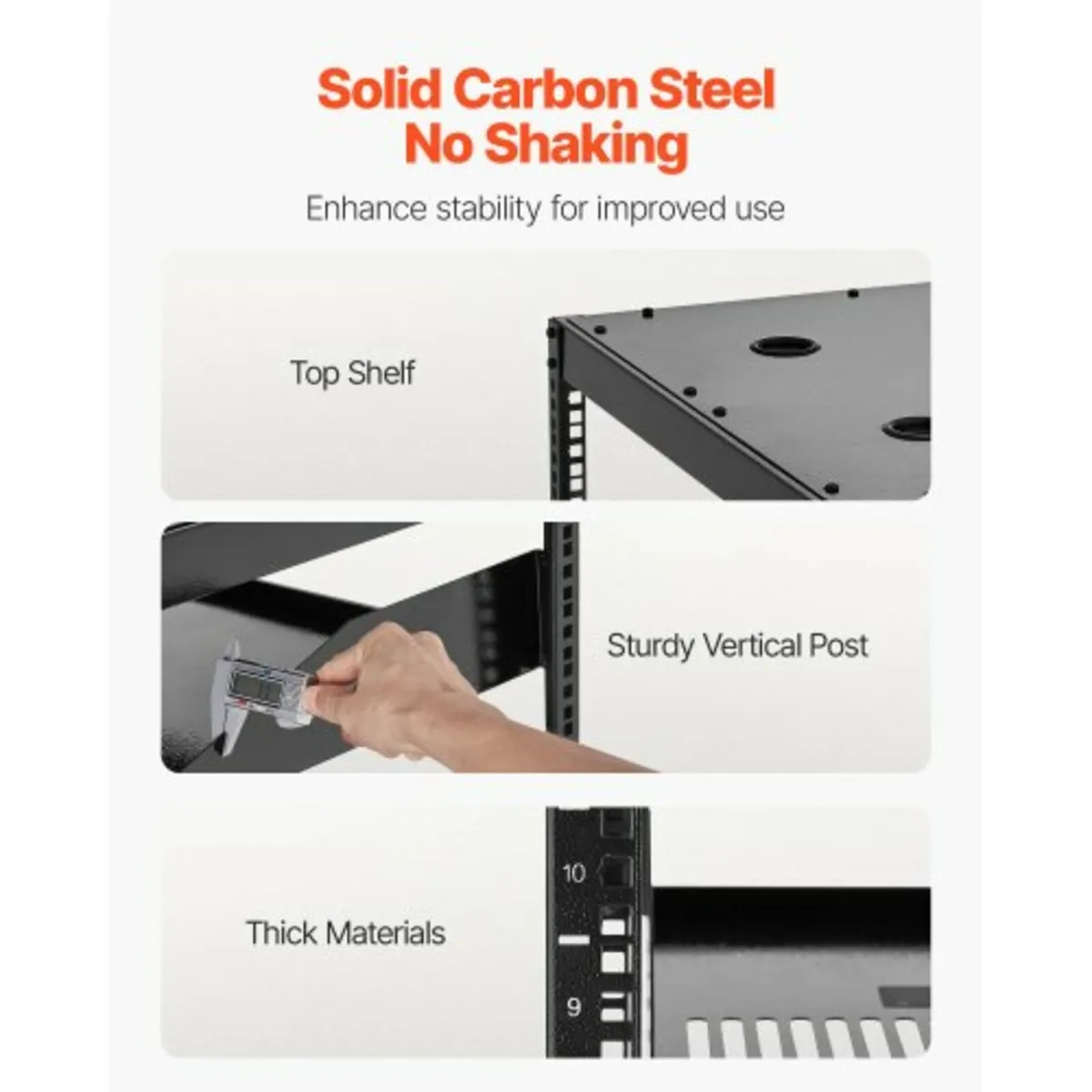 10U Open Frame Network Rack, 585 mm Depth, Wall Mo - Image 4