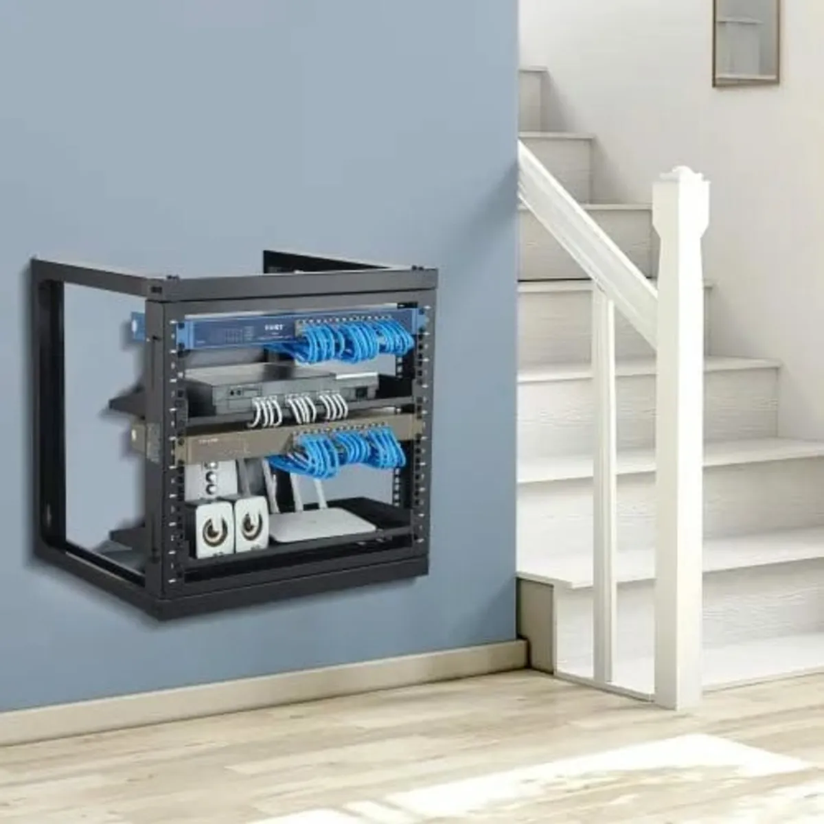 9U Wall Mount Rack 150 lbs/68.04 kg Open Frame Ser - Image 2