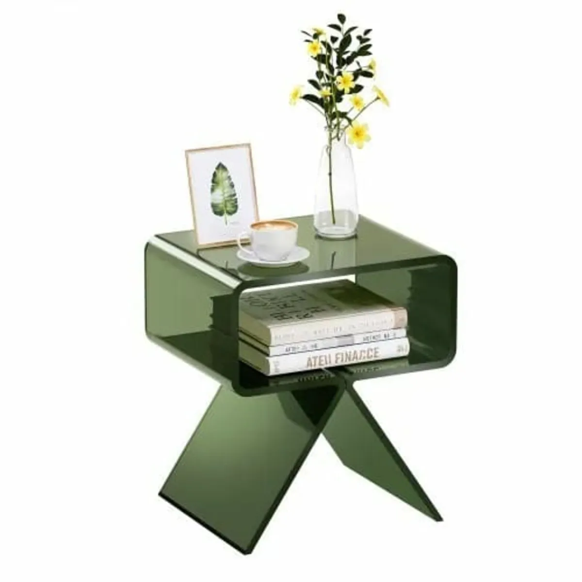 Acrylic Nightstand Side Table, Modern Clear Bedsid - Image 1