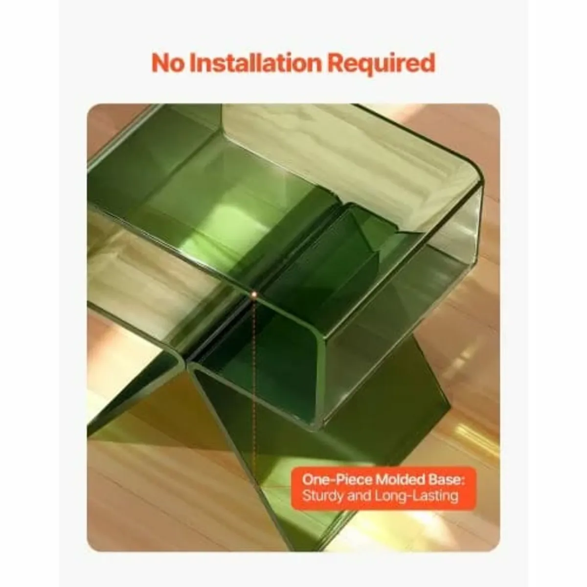 Acrylic Nightstand Side Table, Modern Clear Bedsid - Image 4