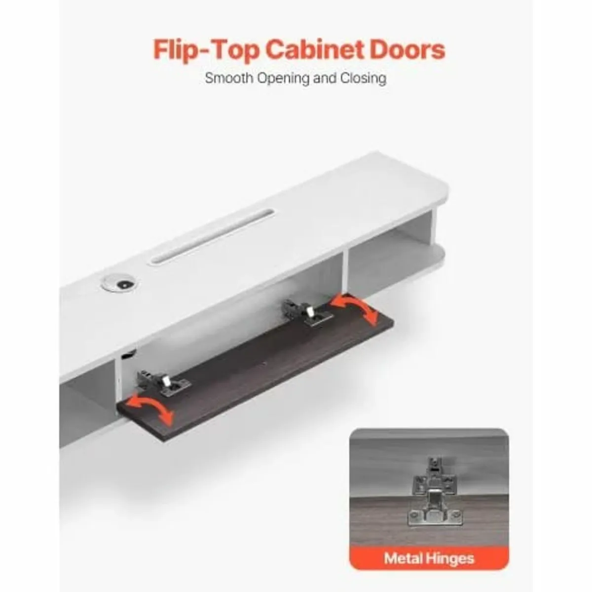 Floating TV Stand, 47 in Wall Mount Entertainment - Image 3