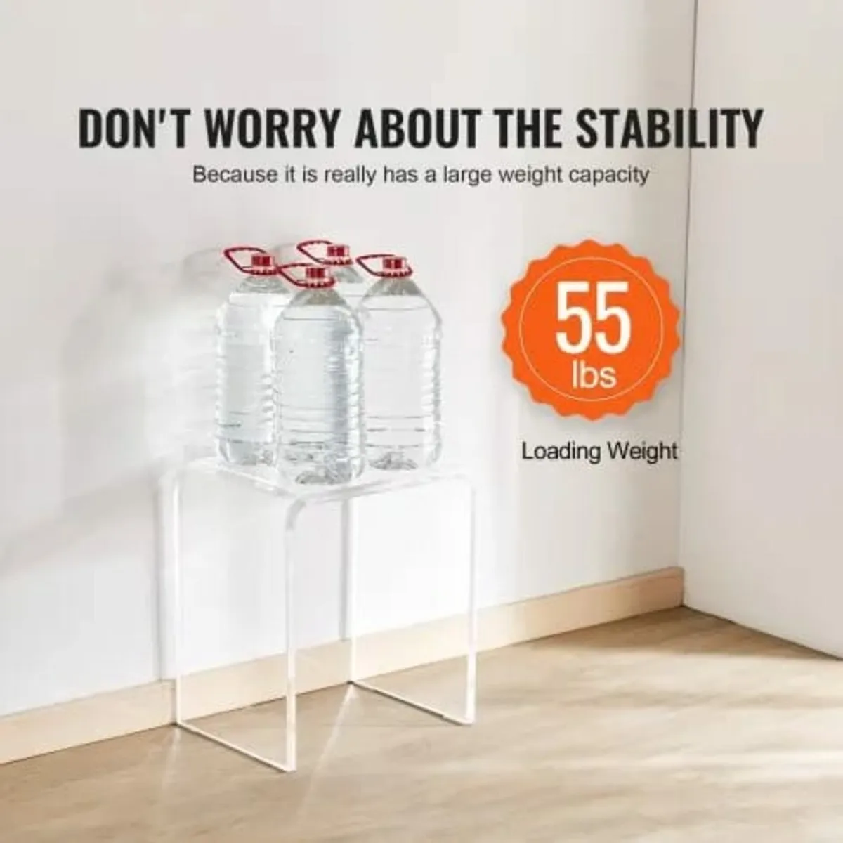 Acrylic End Table, C-Shaped Lucite Side Table, Cle - Image 2