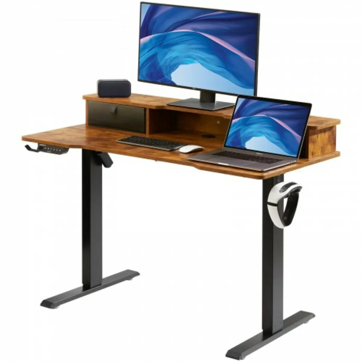 Height Adjustable Desk, 47.2" x 23.6" Electric Dua - Image 1