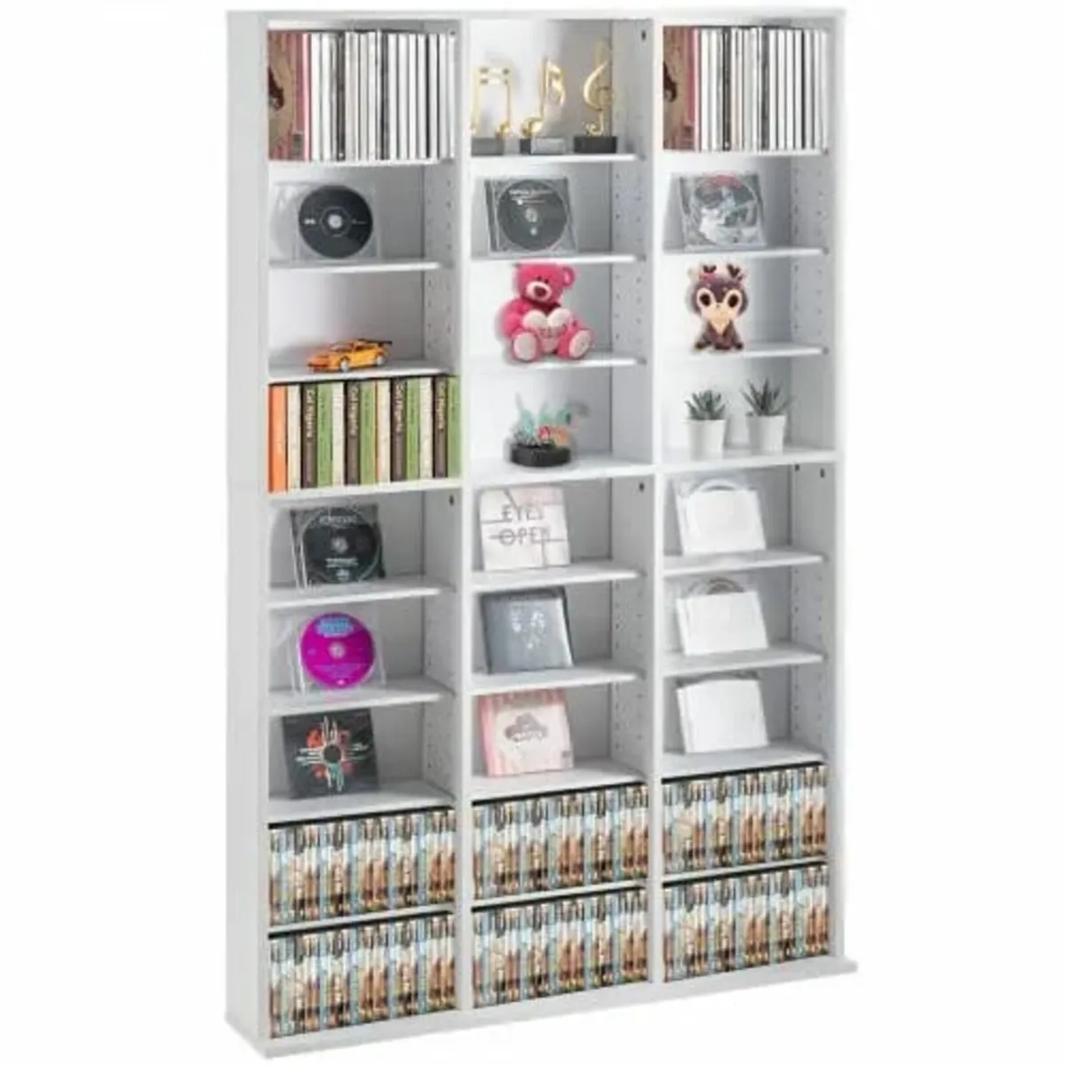 Media Storage Cabinet, 9-layer DVD Shelf Holds up - Image 1