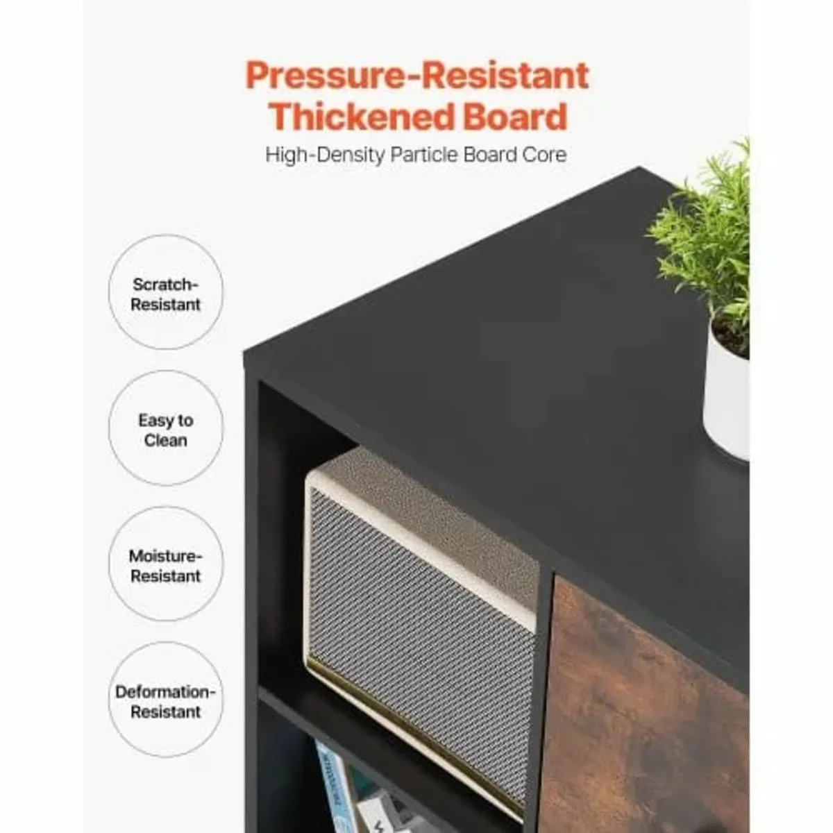 2 Drawer Wooden File Cabinet, Mobile Filing Cabine - Image 4