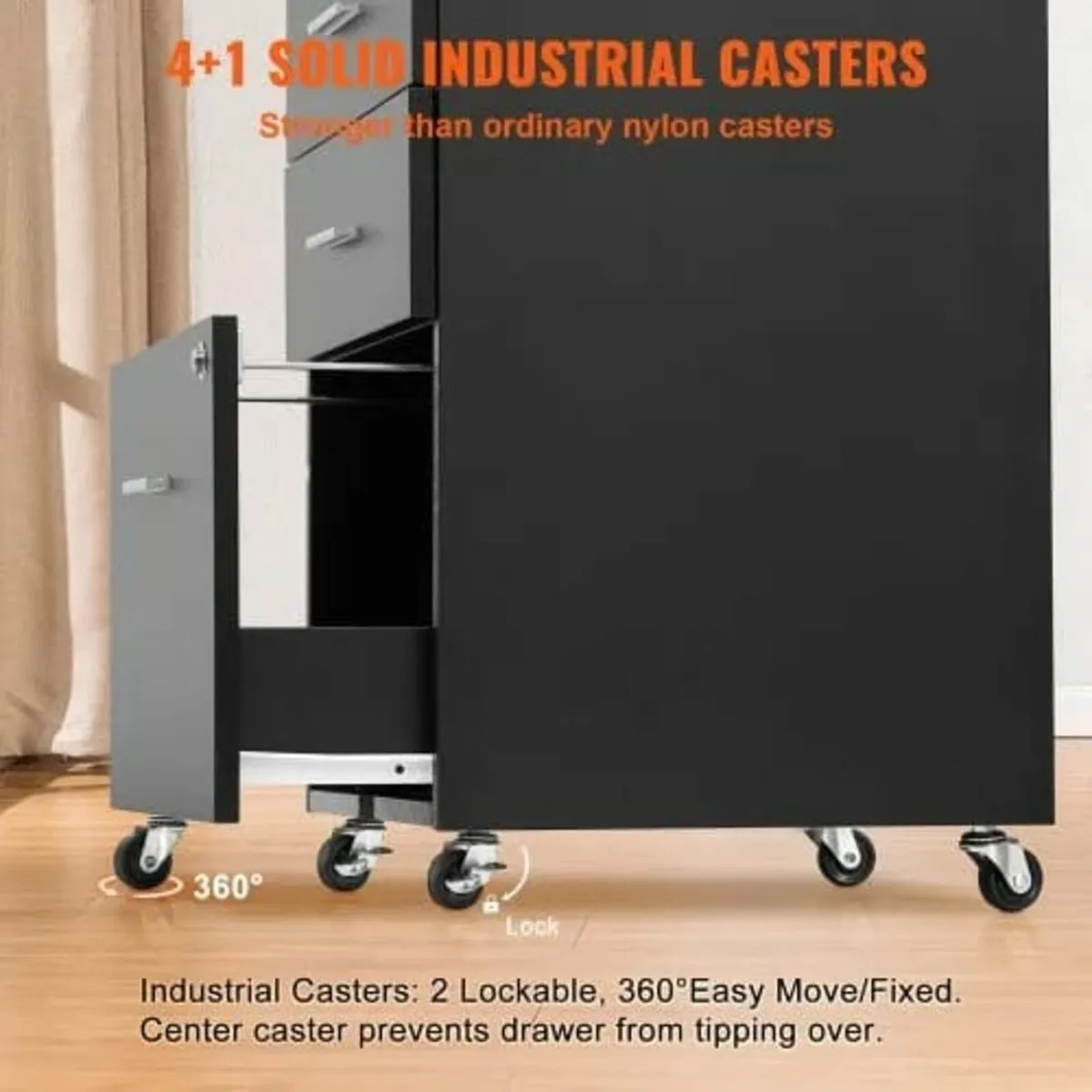 File Cabinet, 3-Drawer Wood Filing Cabinet, Lockin - Image 3