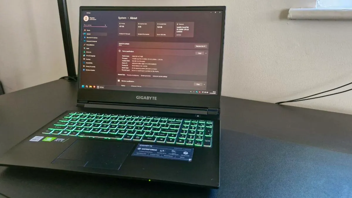 Gigabyte K5 gaming laptop | RTX 3060 - Image 1