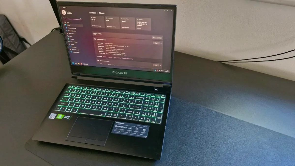 Gigabyte K5 gaming laptop | RTX 3060 - Image 2