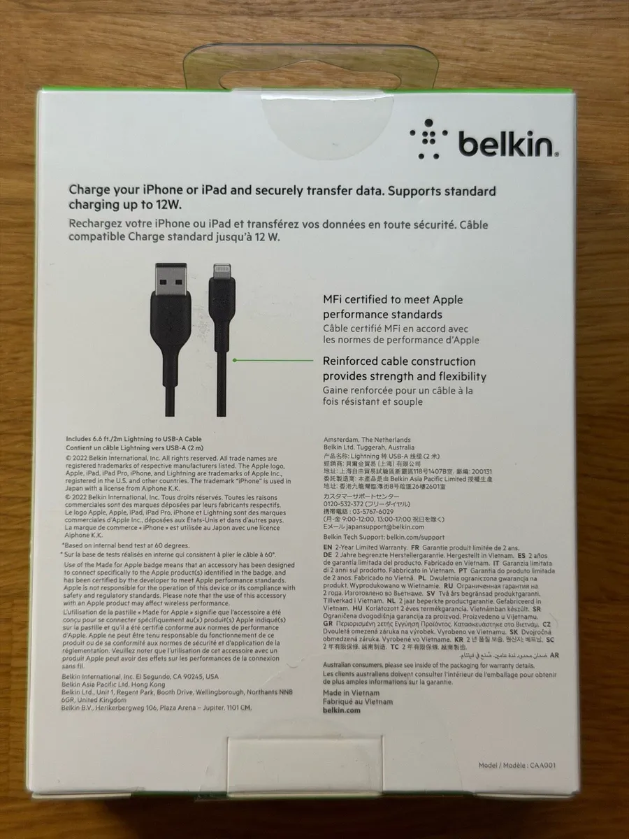 Belkin Lightning-to-USB cable, new - Image 2