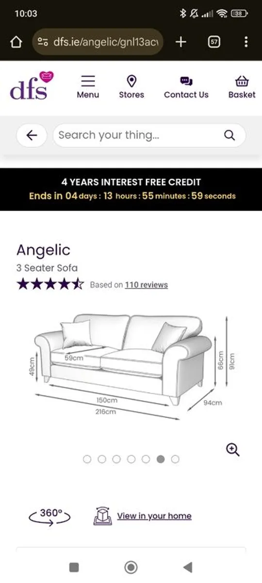 3 seater sofa couch and armchair - Image 2