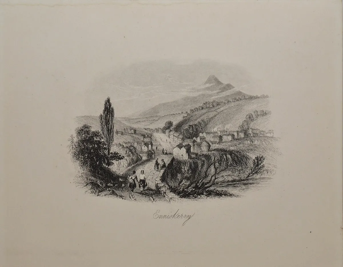 Enniskerry, County Wicklow 1863 Antique Print - Image 1