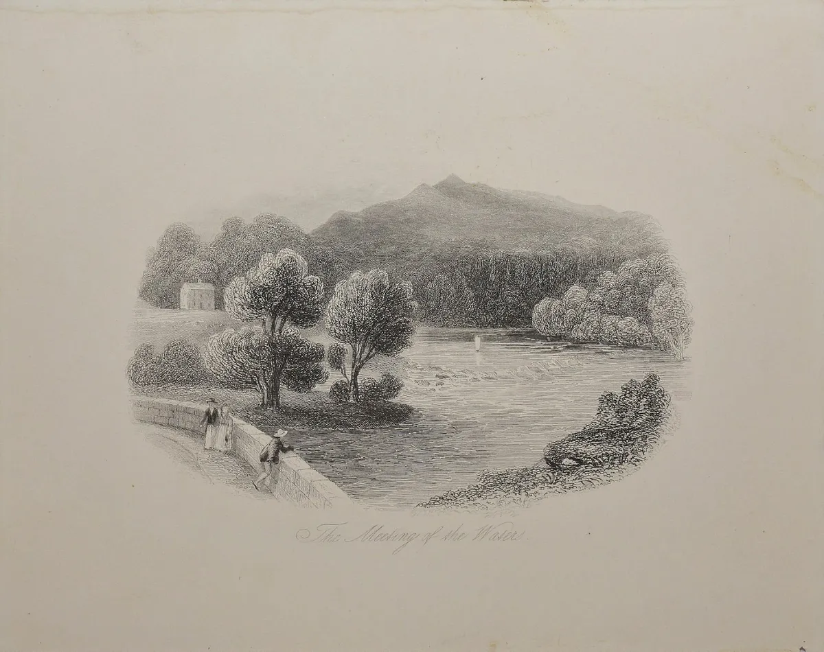 Meeting of the Water 1863 Antique Print - Image 1