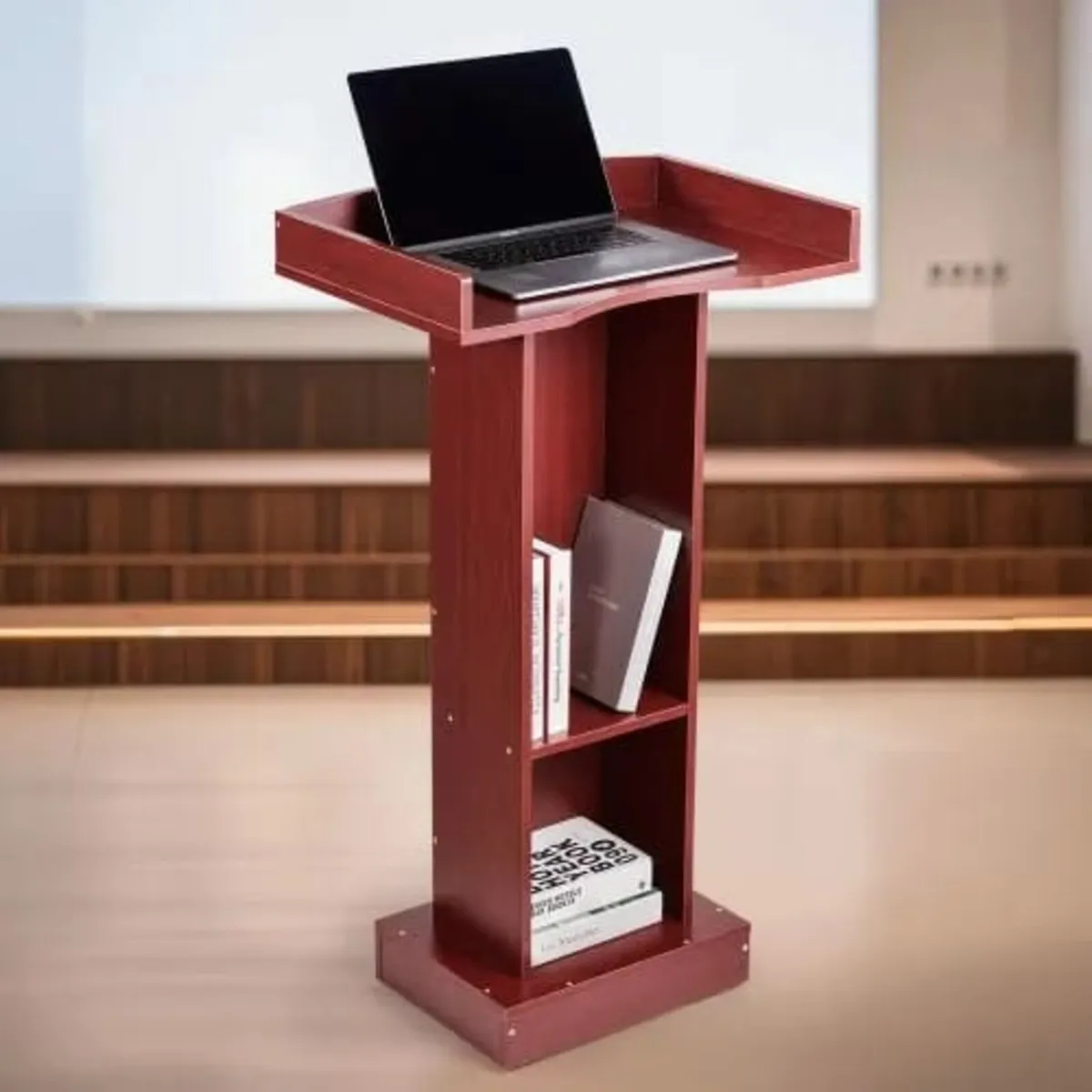 Podium Stand, 1040 mm Wooden Lectern, Laptop Desk - Image 1