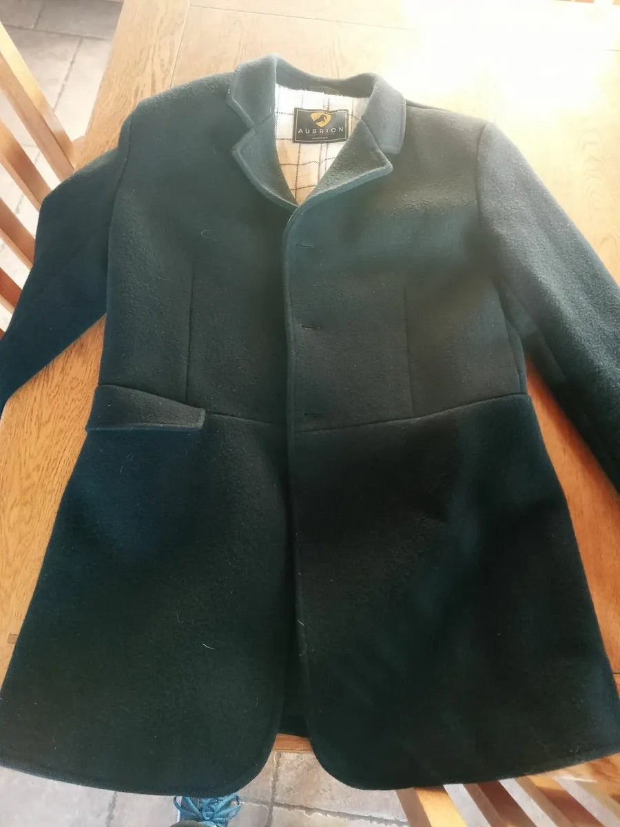 Black mens wool hunt coat - Image 1