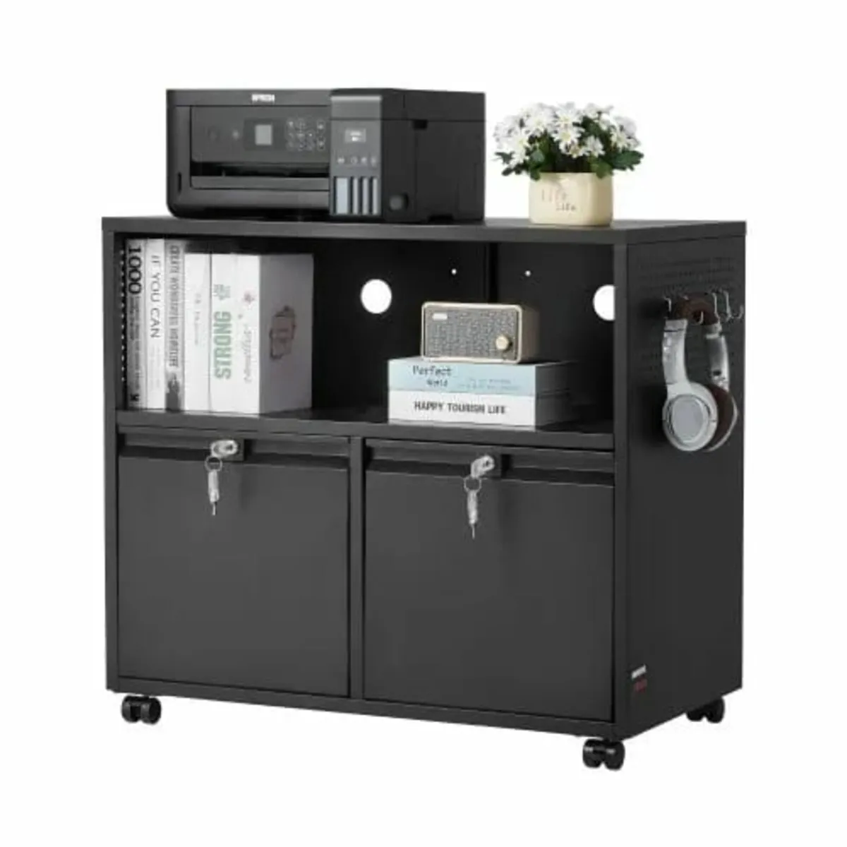 2 Drawers Metal File Cabinet, Lateral Filing Cabin - Image 1