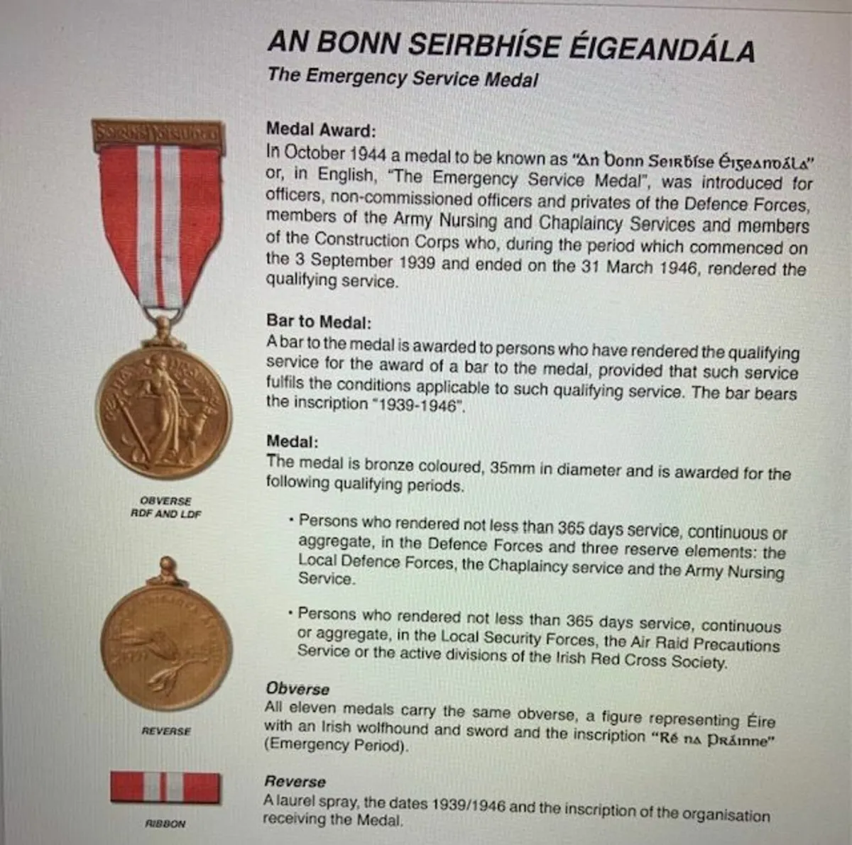 Caomhnóirí Áitiúla (Local Security Force) Medals - Image 4