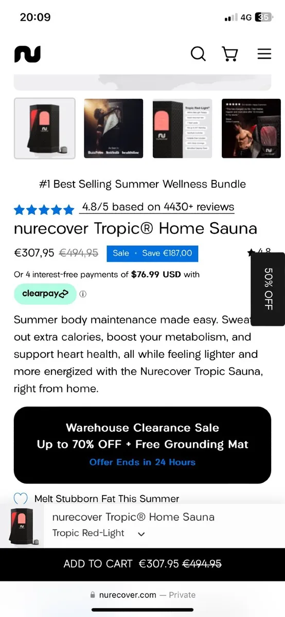 New Nurecover Sauna - Image 1