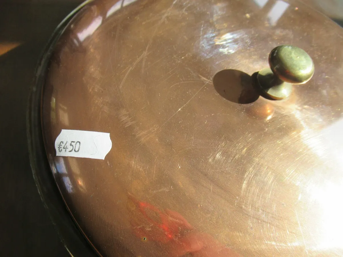 antique FRENCH COPPER pan kitchen cottage pub cave - Image 4