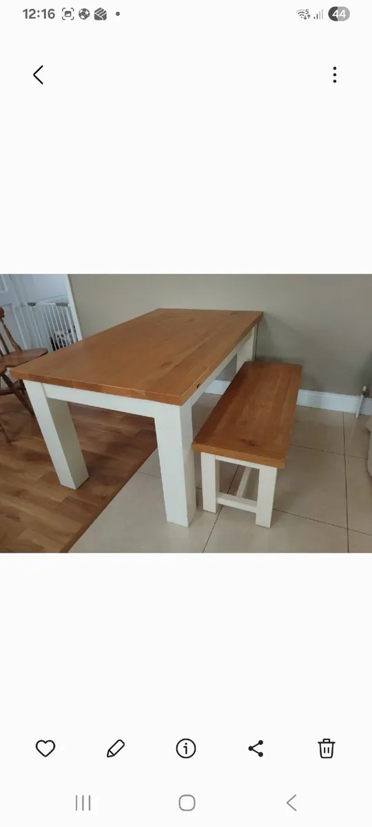 kitchen table and benches