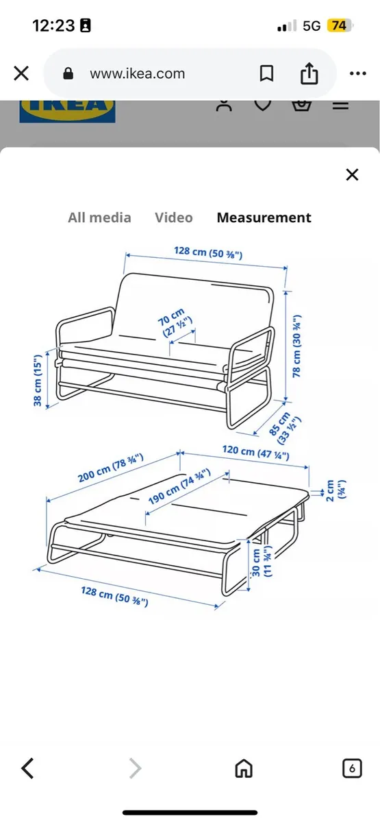 IKEA 2 seater couch, fold our bed - Image 4