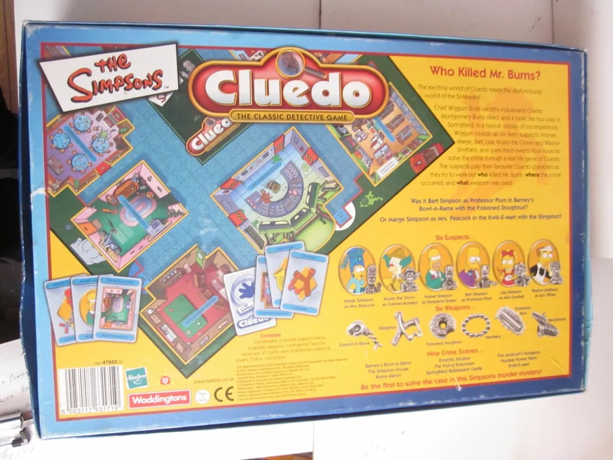 The Simpsons Cluedo Board Game 2001 - Image 3