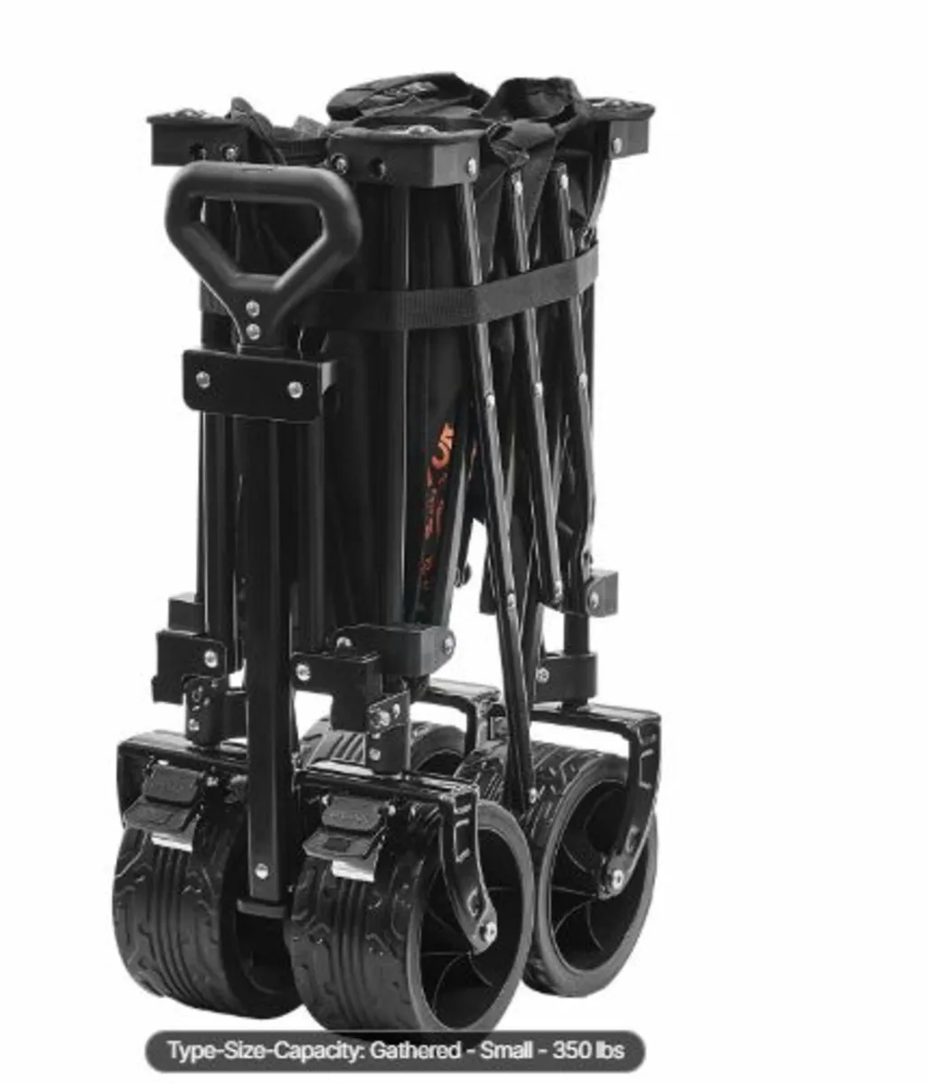 Collapsible Folding Wagon, 113 L Beach Wagon Cart - Image 4