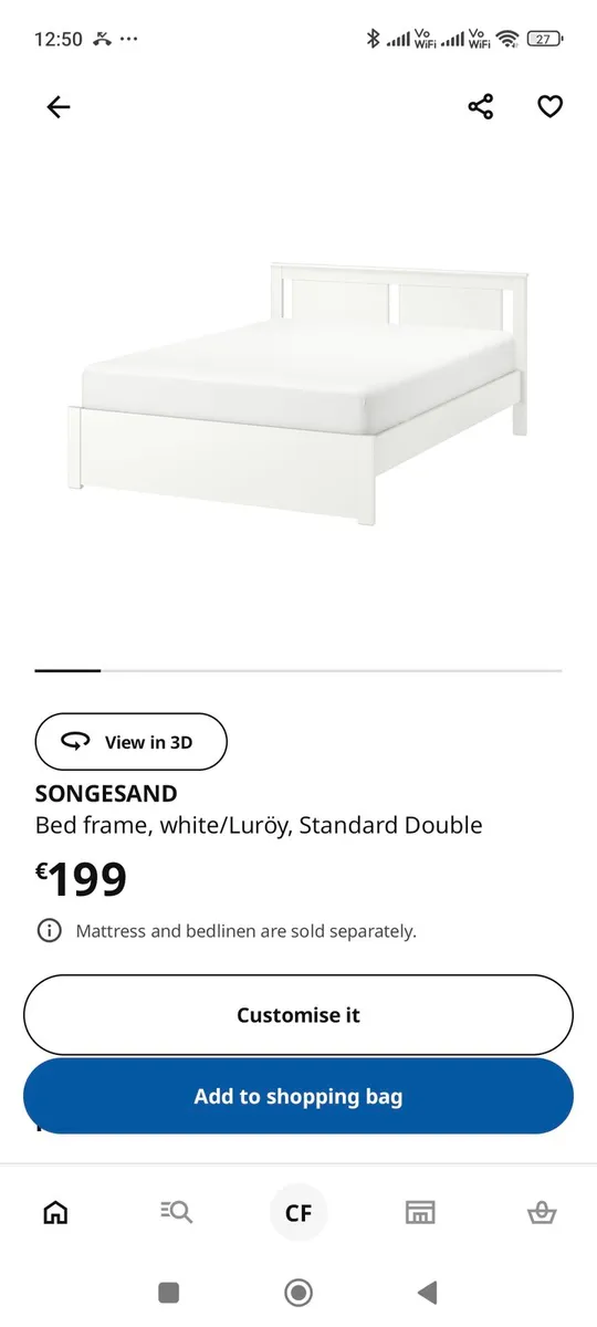 IKEA Songesand white Bed 4'6 - Image 2
