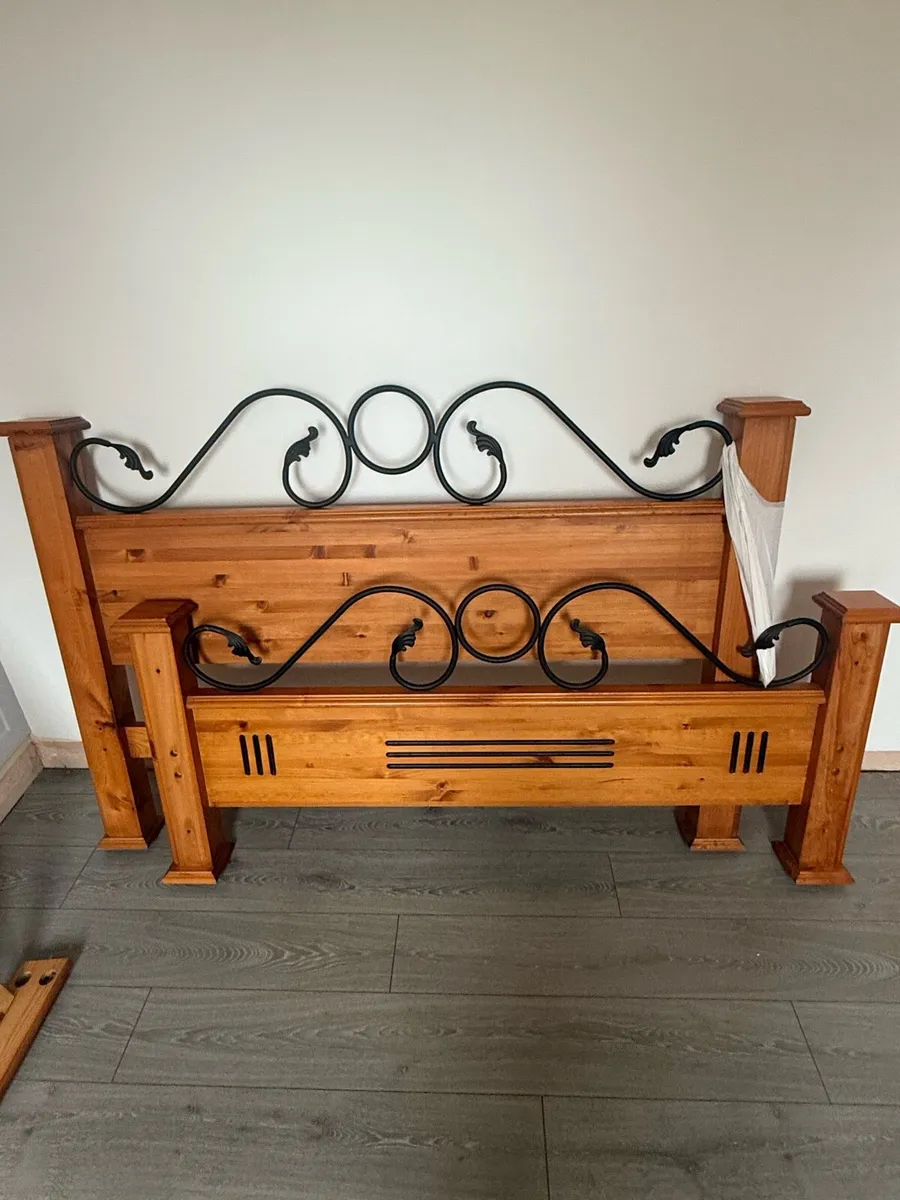 Bed Frame King Size Solid Wood - Image 1