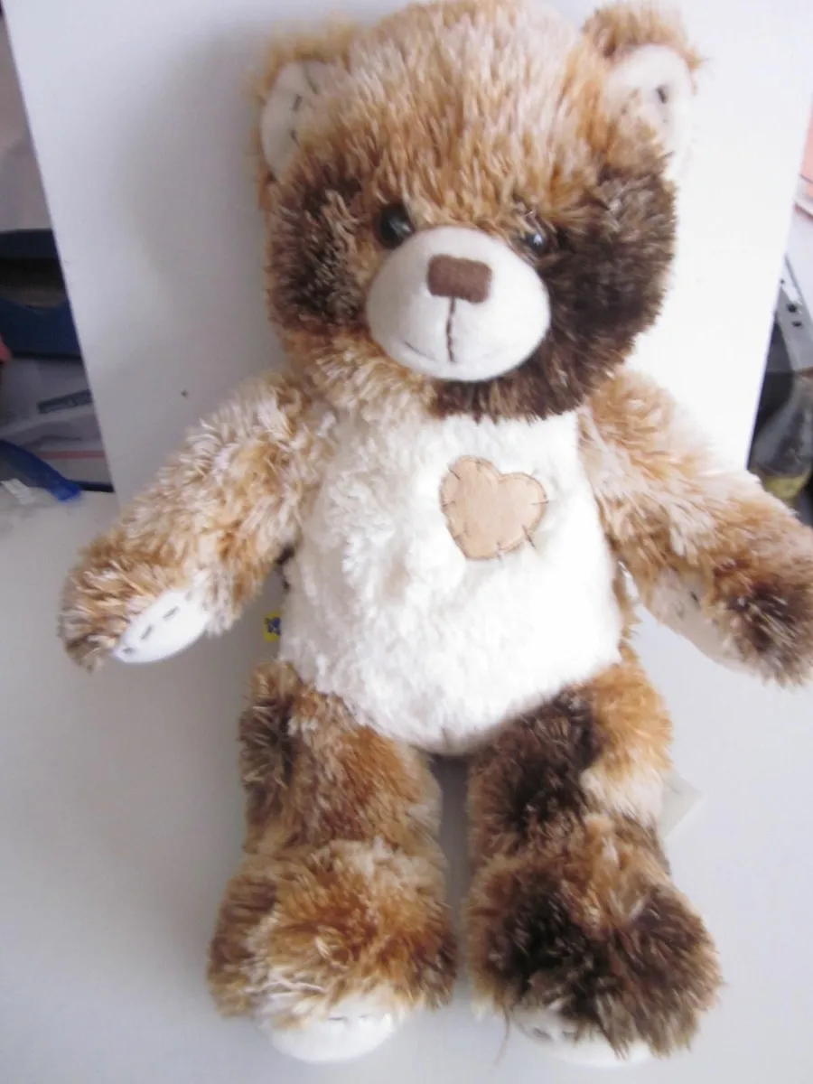 Build a Bear Champ Brown Calico Bear Heart Patch - Image 1