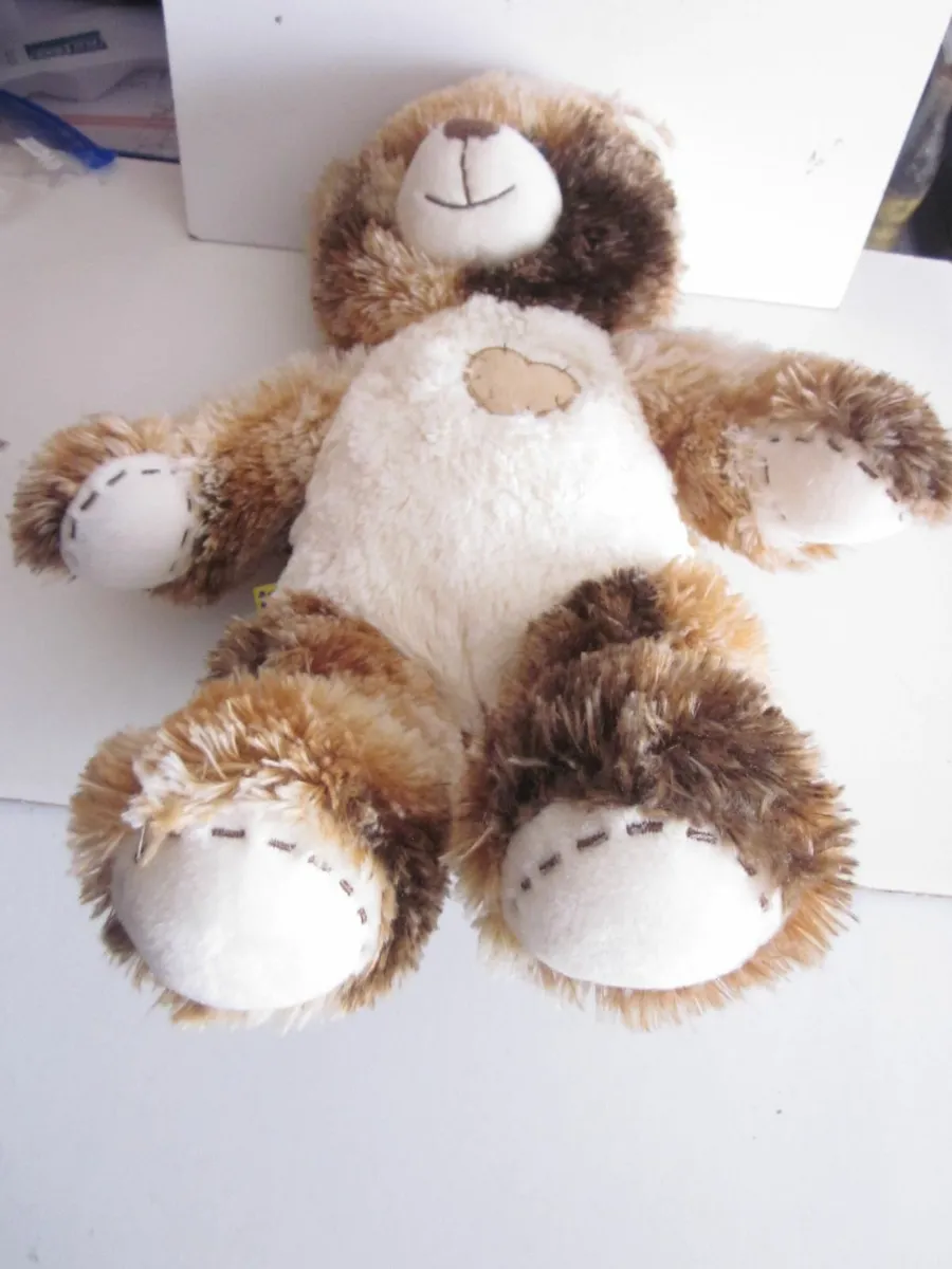 Build a Bear Champ Brown Calico Bear Heart Patch - Image 2