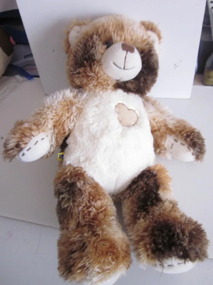 Build a Bear Champ Brown Calico Bear Heart Patch - Image 3