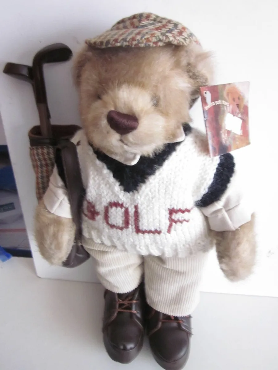 Golf Hogie Teddy Bear /Golf Clubs Doll - Image 1