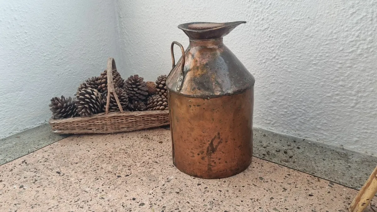 Antique Copper Milk Churn - Image 1