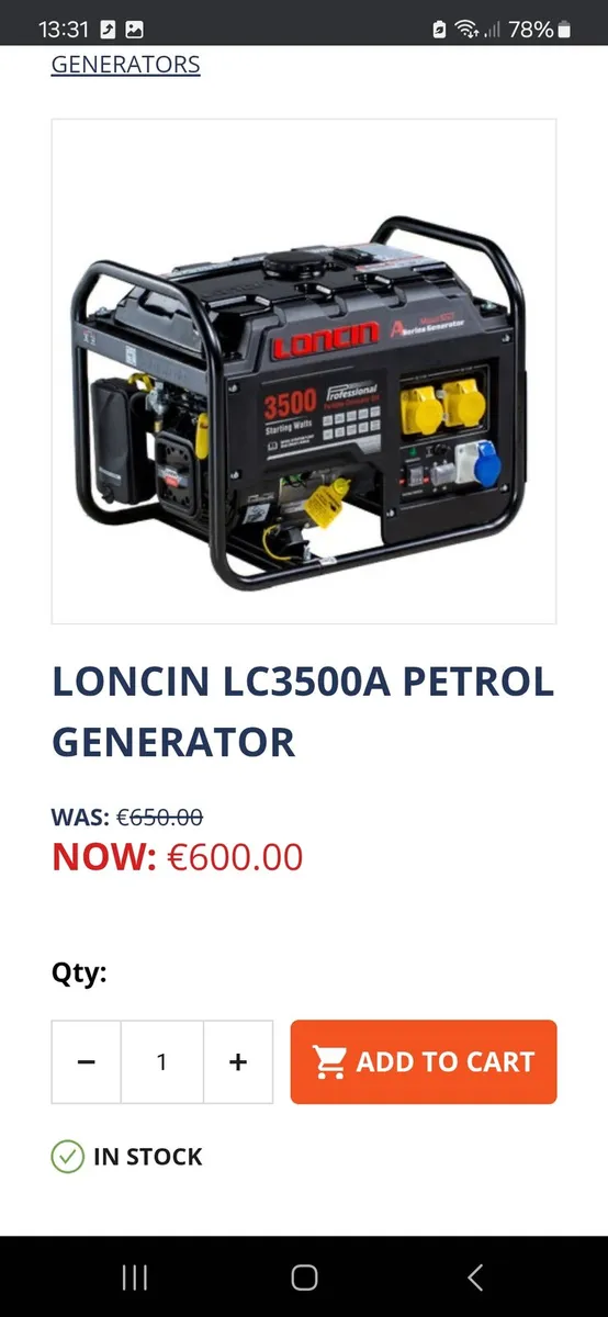 Loncin genartor 3500 - Image 1