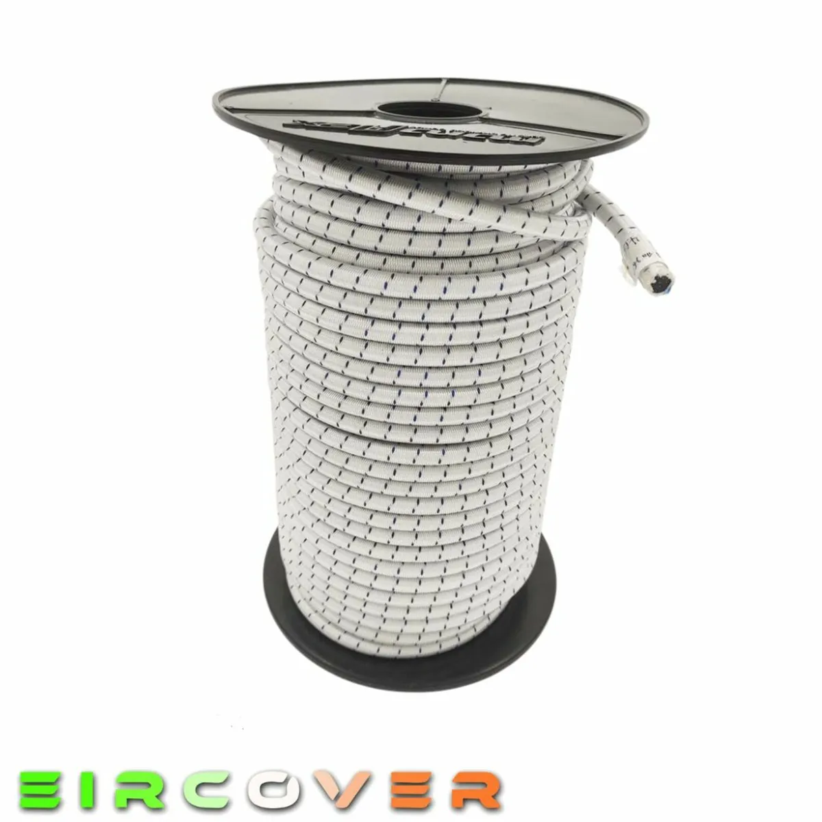 Elastic bungee rope 10mm / 50m - Reel  White/blue - Image 2
