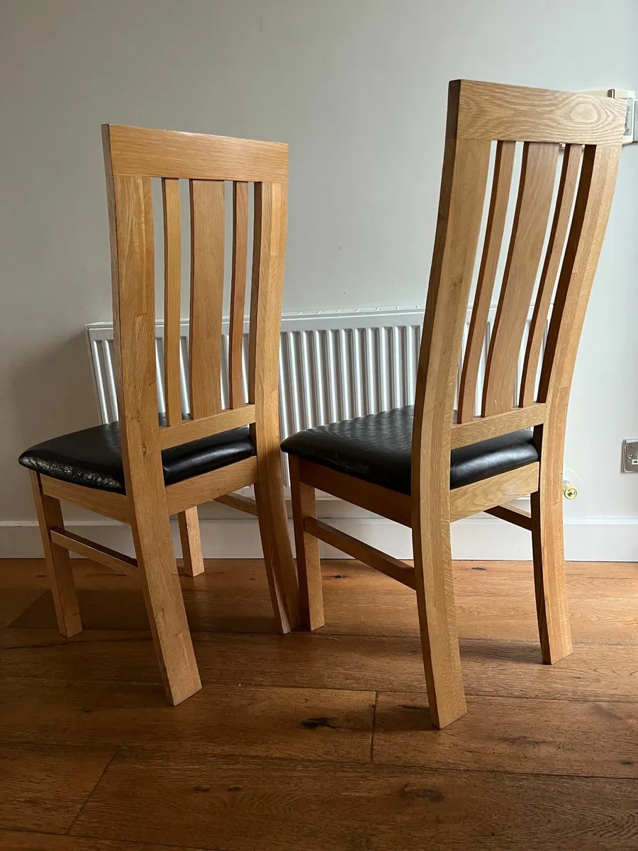 8 Solid Oak dinning room chairs - Image 1