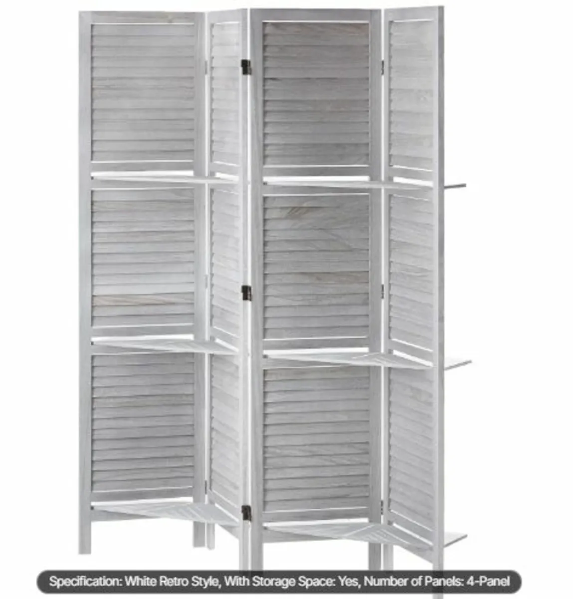 Wood Room Divider, 4 Panel Wood Folding Privacy - Image 3