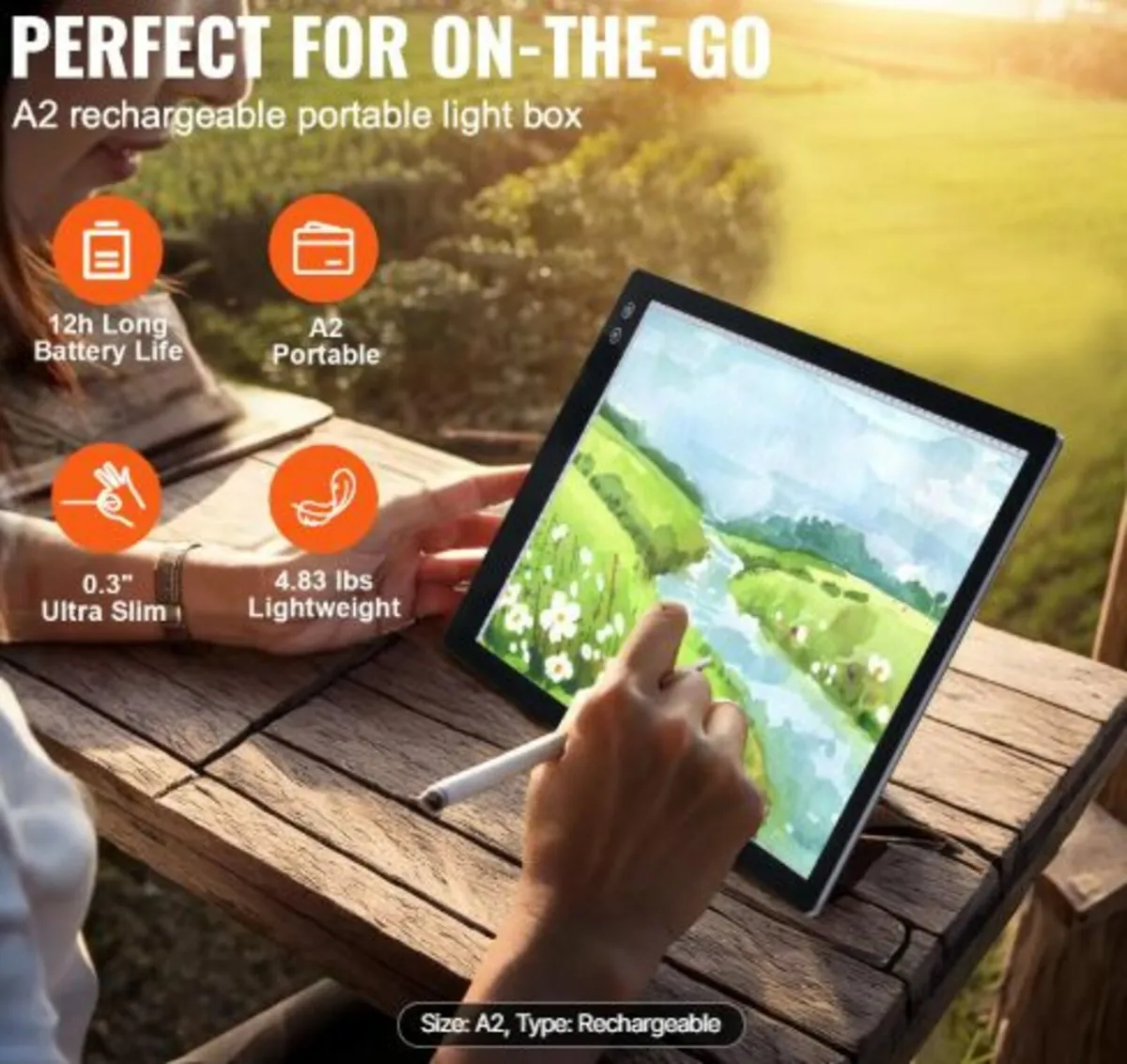 Light Board,A2 LED Light Pad with 6Level Dimmable - Image 2