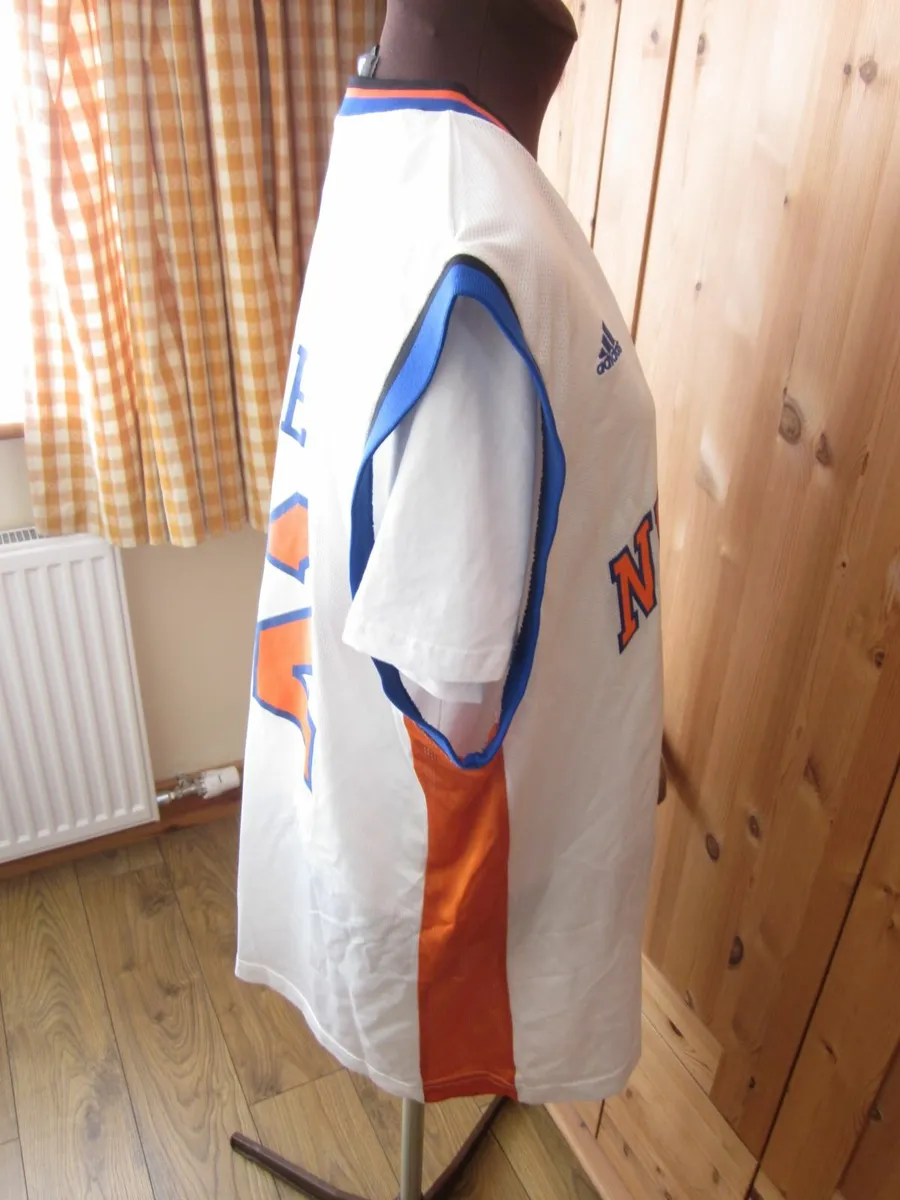 Vintage Adidas New York Knicks #42 David Lee White - Image 4