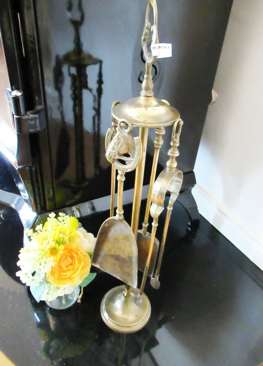 antique vintage FIRE SET shovel cottage pub cave - Image 2